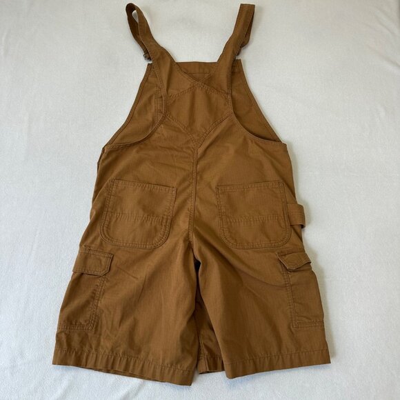 Carhartt Womens Force Cargo Shortalls Size M (8/10) Stretch Utility Tan Brown - Picture 7 of 11
